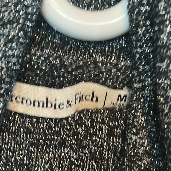 Abercrombie and fitch turtleneck metallic shimmer shiny grey sweater - Picture 4 of 4